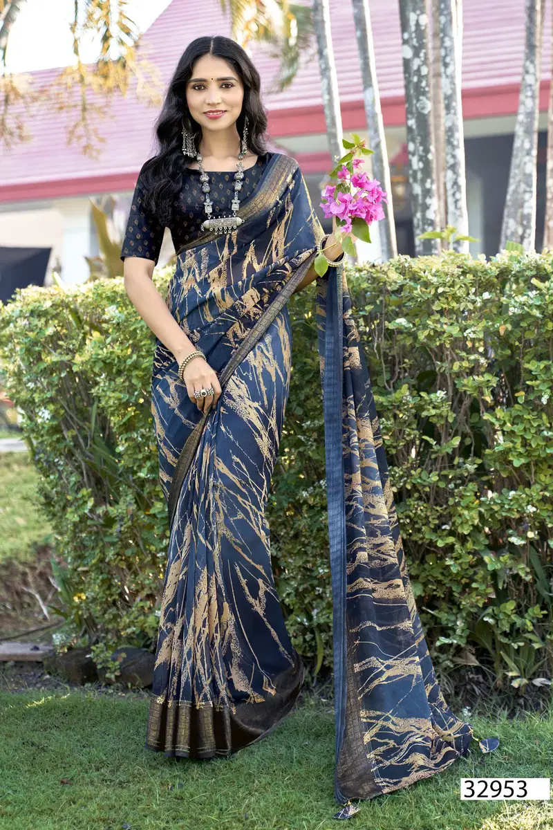 Vyanjana Vol 11 By Vallabhi Shimer Georgette Printed Saree Suppliers In India